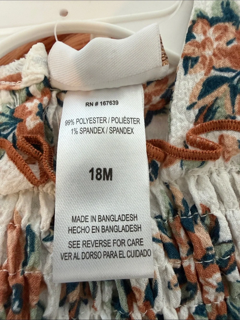 Kids Floral Smocked Top and Pant in Cream and Rust by Daisy Fuentes